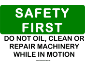 Safety Dont Clean Moving Machines