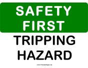 Safety Tripping Hazard