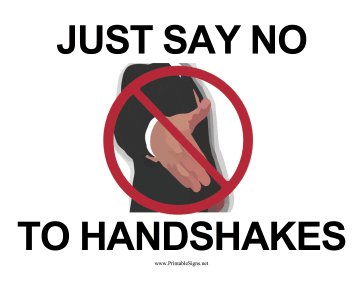 printable sign no hand shake