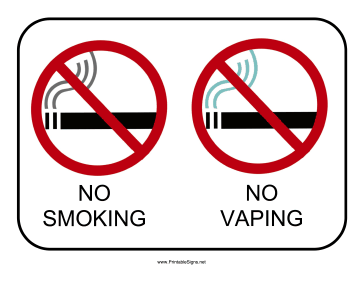 Printable No Smoking No Vaping Sign