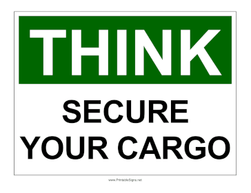 OSHA Secure Your Cargo Sign