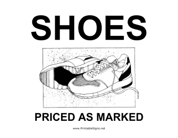 Printable Shoes Yard Sale Sign