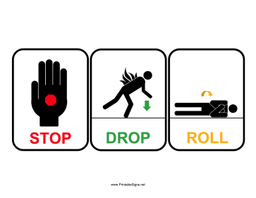 Printable Stop Drop Roll Sign